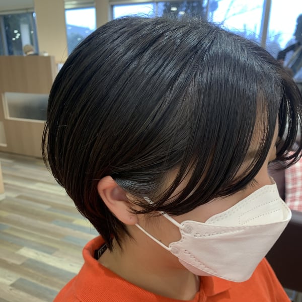 センターパート×ショート