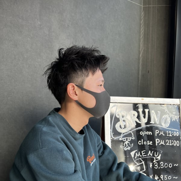 アップバングショート|Men's only salon BRUNO