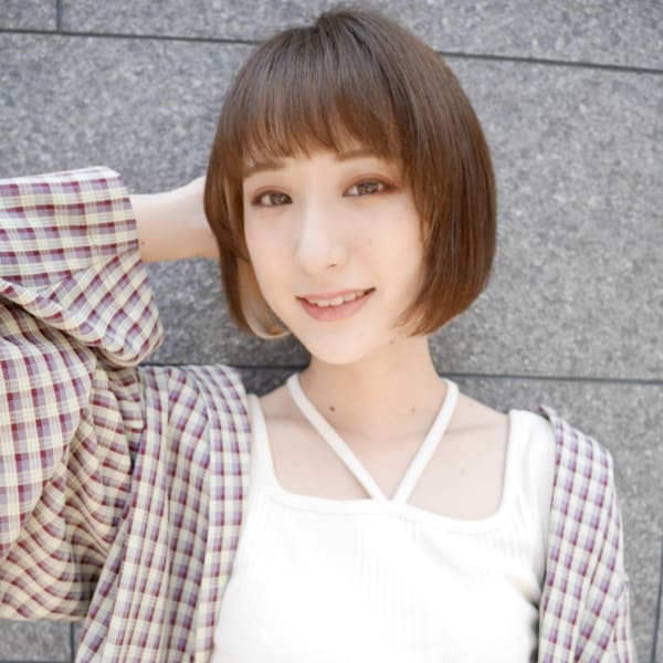 ぱっつんショートボブ×インナーカラー【有海一生】/髪質改善|shushu    organic & hair