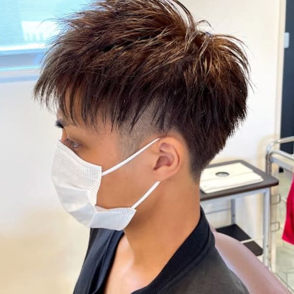 豊橋ビーシャイン★王道ツーブロショート×アッシュブラウン