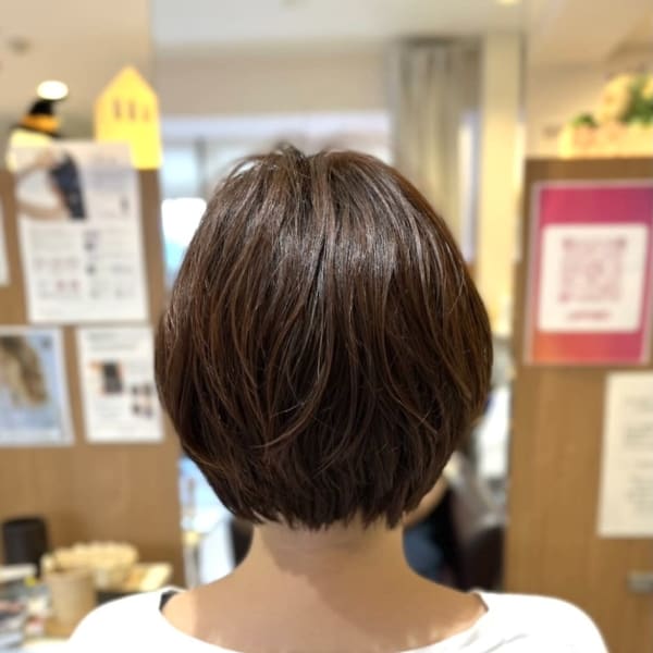 【L by first】ナチュラルパーマ×ピンクベージュ