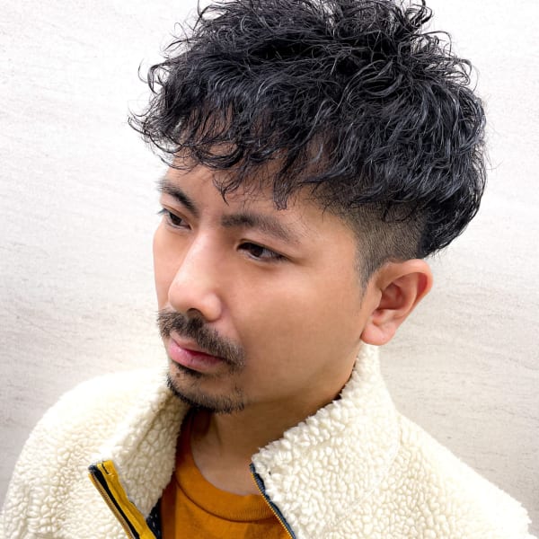 ツーブロック×ツイストピンパーマ