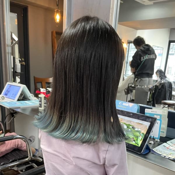 キッズカラー★ブルー裾カラー・グラデーション