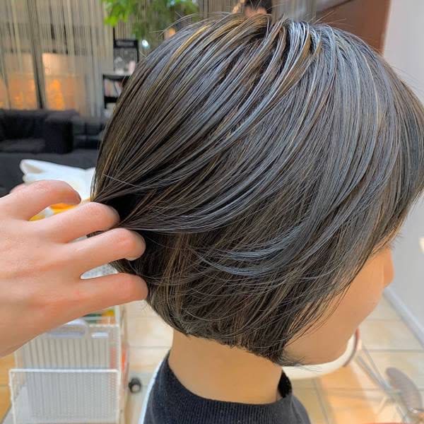 ミニボブ/ショート/黒髪/髪質改善/美髪エステ/30代40代