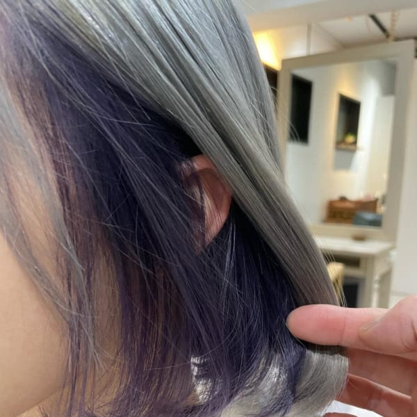 シルバー　ラベンダー　インナーカラー