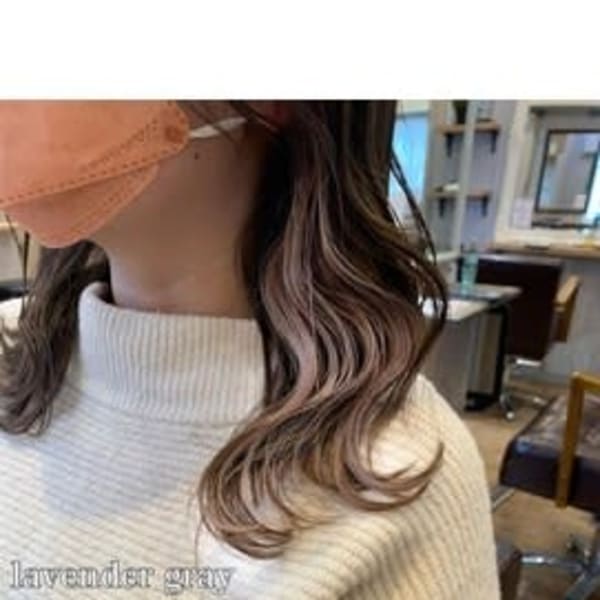 【インナーカラー＊ラベンダーグレージュ】W-ワット-原宿店