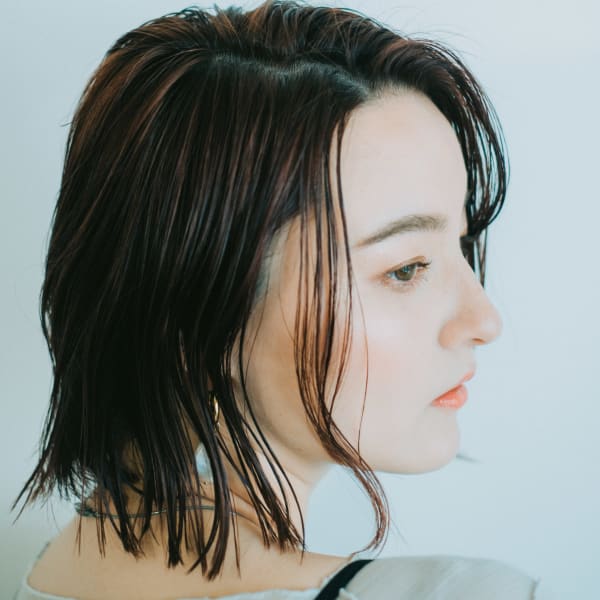 大人可愛い20代30代40代外ハネボブ/ウェットヘアー