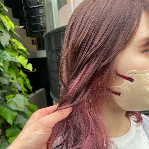 ピンク＆ピンクベージュ　インナーカラー