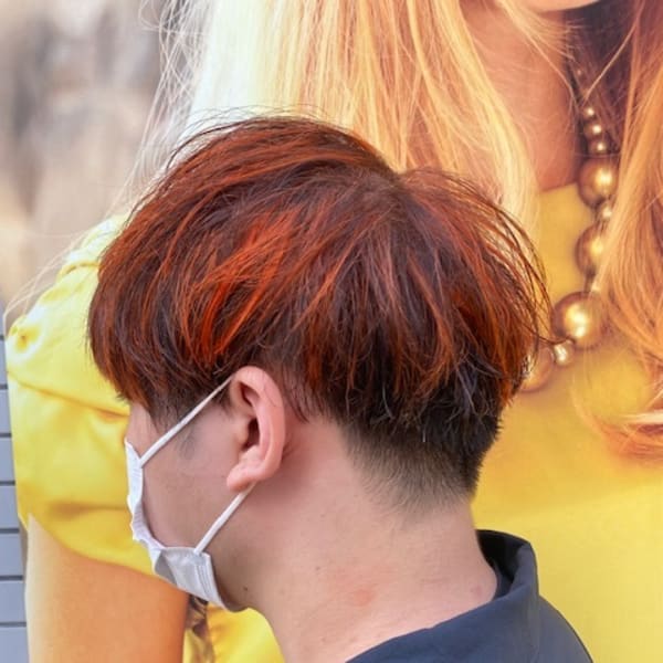 メンズマッシュ×ハイライトオレンジ|Ash 西川口店