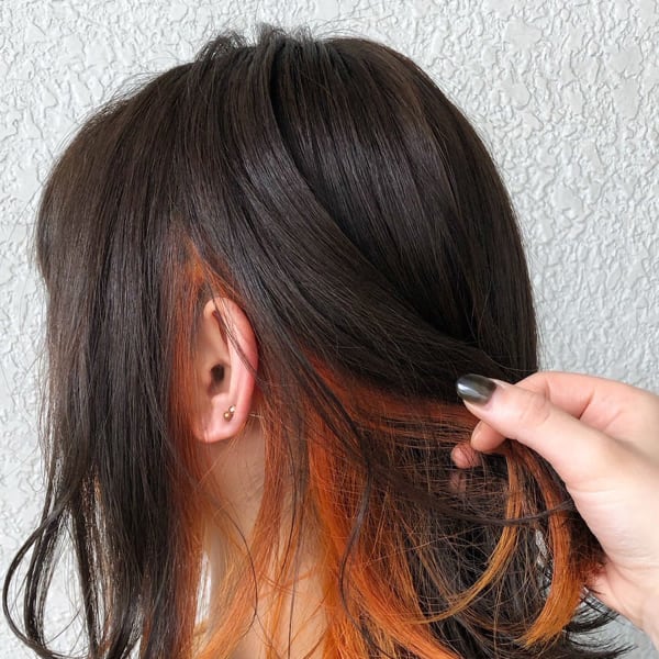 オレンジブラウンインナーカラー|ART HAIR UP-PU