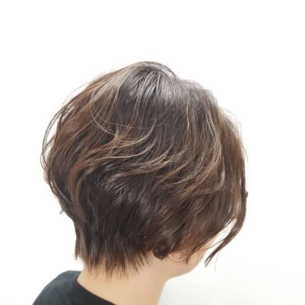 ショート/デジタルパーマ/グラデーション/40代50代60代