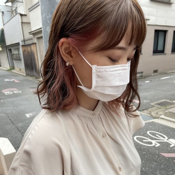 ちらっとピンク|hair design Rinto