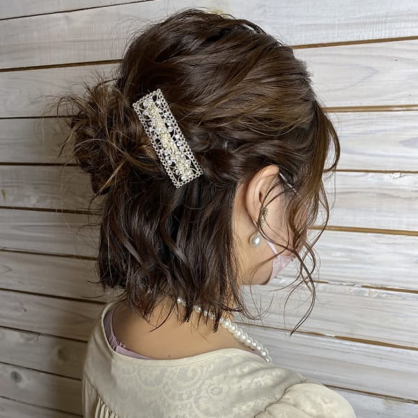 ボブのハーフアップアレンジ♪