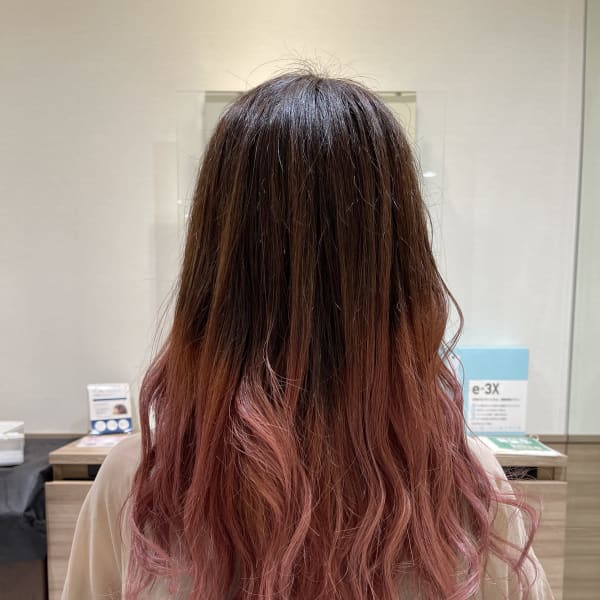 Ash中山店 堀口翼 ライトピンク×グラデーションカラー