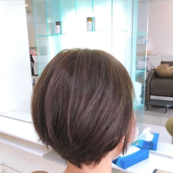 大人かわいい丸みショートボブ美髪うるツヤ髪|muse 新小岩店