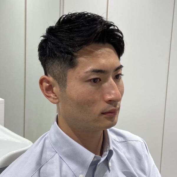 日本橋　水天宮　京橋ソフモヒ風フェード風ビジネスショート