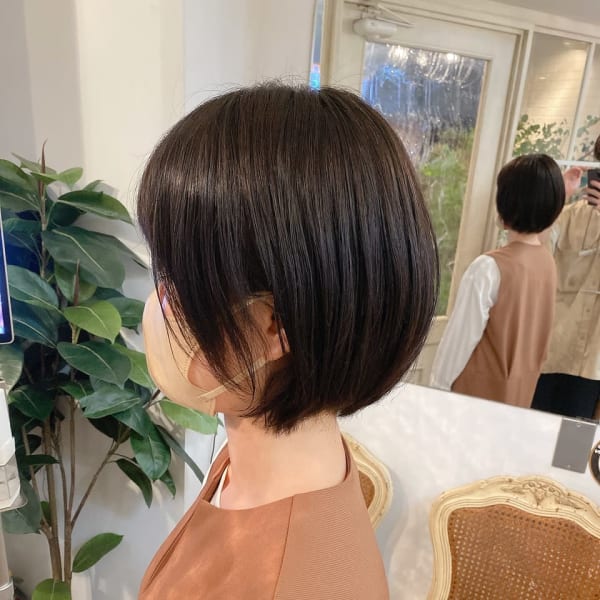 ふんわり大人ナチュラルショートボブ30代40代50代梅ヶ丘美