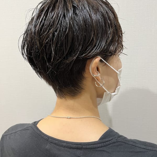 大人可愛い20代30代マッシュショートボブパーマラフショート