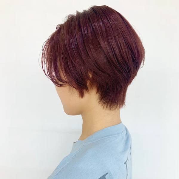 ショートカット/40代50代60代/白髪染め/レッドブラウン