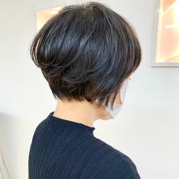 白髪染め/前下がり/ひし型/ショートボブ/ショート/40代