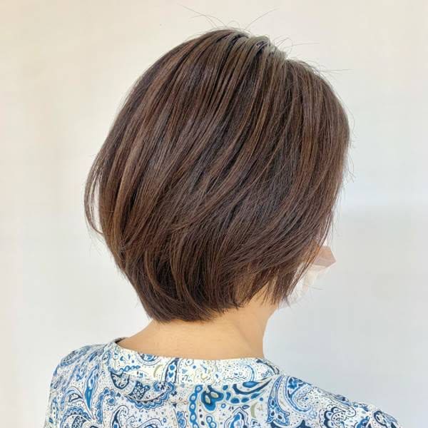 ショート/白髪染め/ショートカット/アッシュベージュ/40代