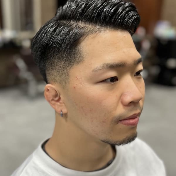 似合わせアップバング7：3パート×フェードスタイル<理容室>|NEXUS&Co. 浦安店