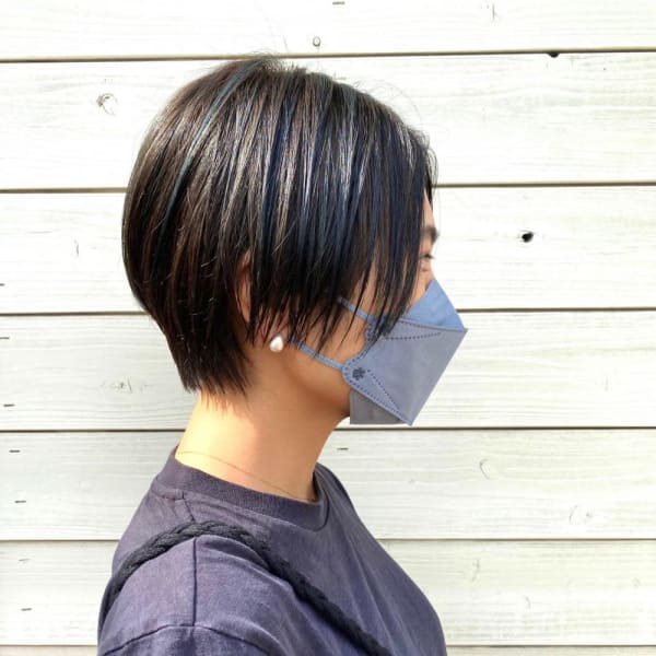 ハンサムショート×ブルーグレージュハイライト