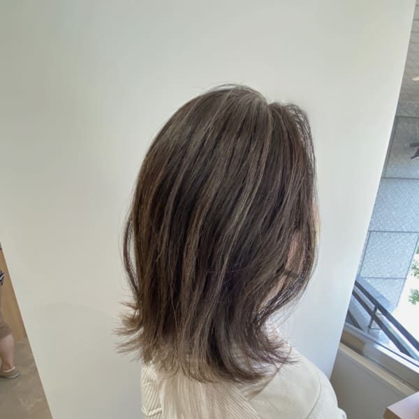 ハイライトで白髪ぼかし