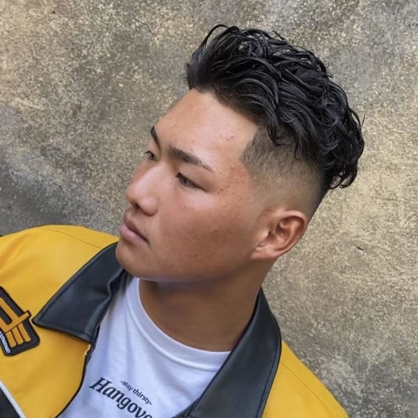 宮城リョータ風パーマ　髪型　スキンフェードパーマ