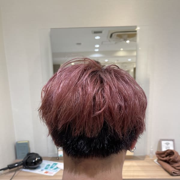Ash中山店　堀口翼　ハイトーンピンク×マッシュ
