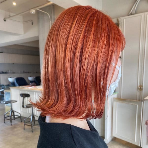【CHESTER】ロブヘア オレンジブラウン 夏カラー