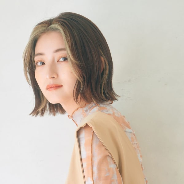 王道ぱっつんボブ×フェイスカラー