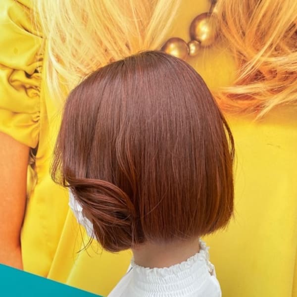 ミニボブ×オレンジピンク|Ash 西川口店