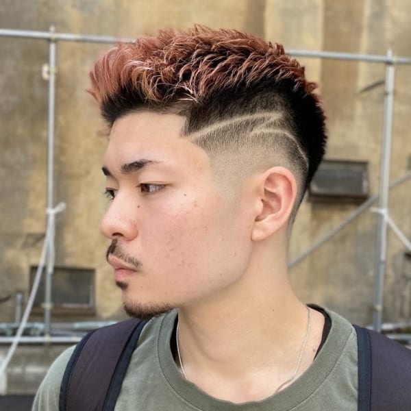海外バーバー風 赤髪のシャンクス skin fade