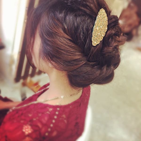 編みこみフルアップヘアセット