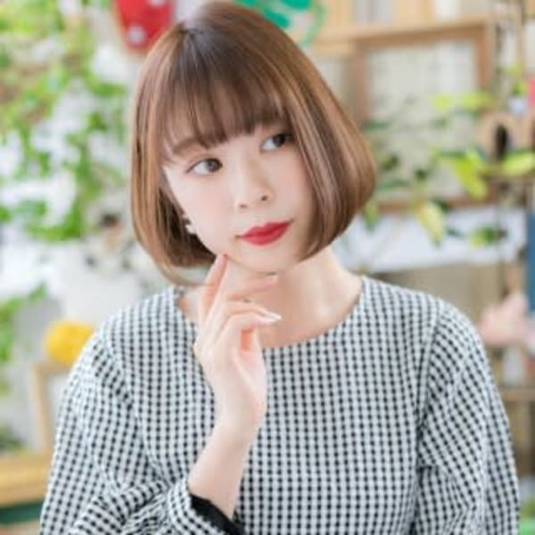 COVER HAIRで叶う*シースルー前髪前下がりミニボブ