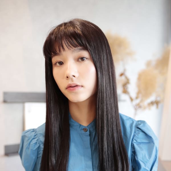 黒髪/バレイヤージュ/透けバング/エアストレート|M.SLASH FIEL 東戸塚