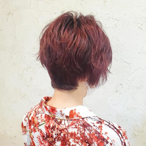 【flor 戸塚】*ガーリーショート+ダスティピンク*