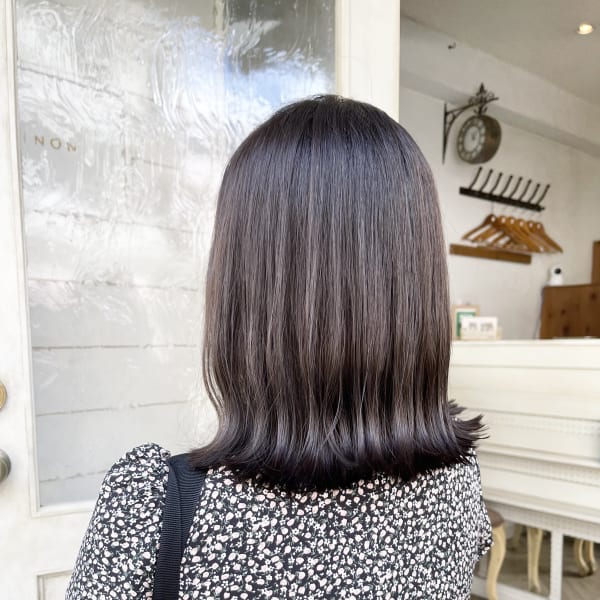 オフィスにも!暗髪ニュアンス透明感アップカラー梅ヶ丘美容室