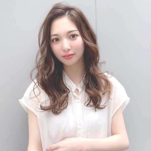 大人可愛いかきあげロングレイヤー