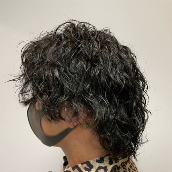 メンズウルフ×パーマ