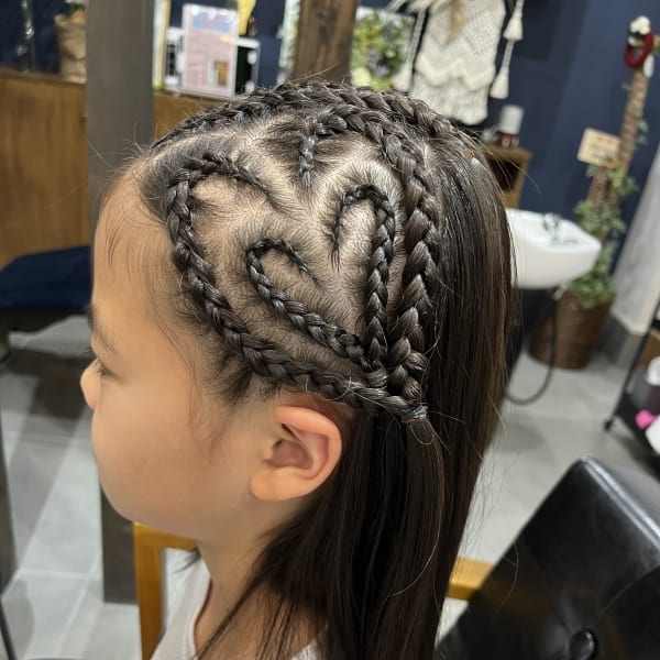 コーンロウデザイン ハート