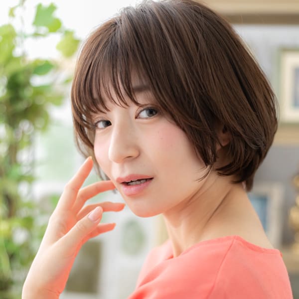 大人かわいいナチュラル前下がりAラインボブ ボブショート