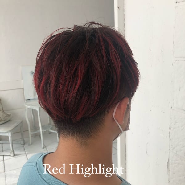 赤髪ハイライト☆