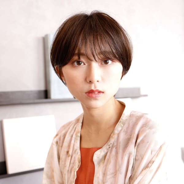 耳かけ/小顔/艶カラー/ナチュラル/ショートボブ|M.SLASH エムスラッシュ センター南