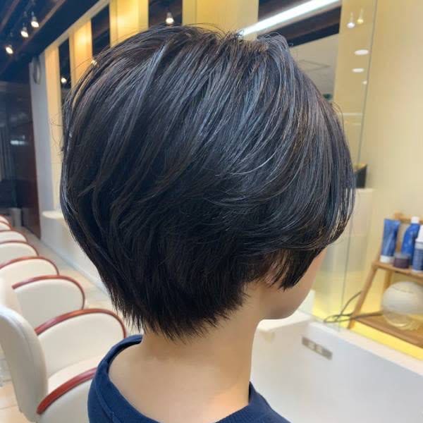 ショート/ショートカット/白髪染め/黒髪/40代50代60代