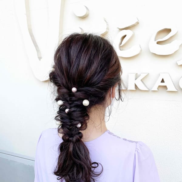 ヘアアレンジ×編み下ろし