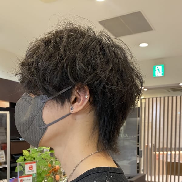 メンズウルフカット ニュアンスパーマ 三宮美容室