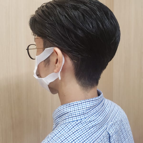 大人ツーブロック×刈り上げロングヘア