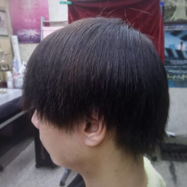 縮毛の矯正 略して縮毛矯正 + カラーリングも